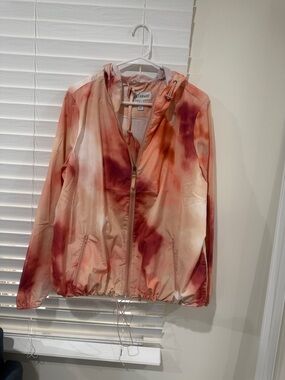Neutral & Rust Tie-Dye Hooded Bomber Jacket